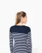 K386 - Gestreept dames-t-shirt lange mouwen White / Navy Stripes