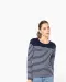 K386 - Gestreept dames-t-shirt lange mouwen White / Navy Stripes