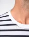 K378 - Gestreept T-shirt met zak en korte mouwen White / Navy Stripes