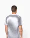 K378 - Gestreept T-shirt met zak en korte mouwen White / Navy Stripes