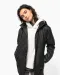 K6153 - Uniseks fleecejas met gevoerde capuchon Black