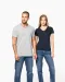 K374 - Heren-t-shirt piqué V-hals Navy / Light Grey / White