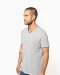 K374 - Heren-t-shirt piqué V-hals Navy / Light Grey / White
