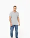 K374 - Heren-t-shirt piqué V-hals Navy / Light Grey / White