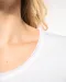 K399 - Bio dames-t-shirt kraag met onafgewerkte rand korte mouwen White