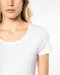 K399 - Bio dames-t-shirt kraag met onafgewerkte rand korte mouwen White