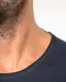 K398 - Bio T-shirt kraag met onafgewerkte rand korte mouwen Navy