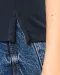 K394 - Dames-t-shirt piqué V-hals Navy / Light Grey / White