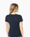 K394 - Dames-t-shirt piqué V-hals Navy / Light Grey / White
