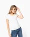 K399 - Bio dames-t-shirt kraag met onafgewerkte rand korte mouwen White