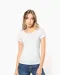K399 - Bio dames-t-shirt kraag met onafgewerkte rand korte mouwen Black