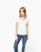K399 - Bio dames-t-shirt kraag met onafgewerkte rand korte mouwen White