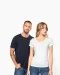 K398 - Bio T-shirt kraag met onafgewerkte rand korte mouwen Navy