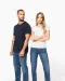 K398 - Bio T-shirt kraag met onafgewerkte rand korte mouwen Navy