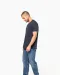 K398 - Bio T-shirt kraag met onafgewerkte rand korte mouwen Navy