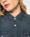 K518 - Dames denim blouse lange mouwen Blue Jean