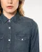 K518 - Dames denim blouse lange mouwen Blue Jean