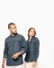 K519 - Heren denim overhemd lange mouwen Blue Jean