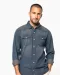K519 - Heren denim overhemd lange mouwen Blue Jean