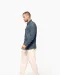 K519 - Heren denim overhemd lange mouwen Blue Jean