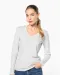 K382 - Dames t-shirt V-hals lange mouwen White