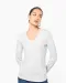 K382 - Dames t-shirt V-hals lange mouwen White