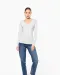 K382 - Dames t-shirt V-hals lange mouwen White
