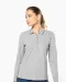 K281 - Dames polo van piquétricot met lange mouwen Black / Light Grey / White