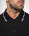 K280 - Heren polo van piquétricot met lange mouwen Black / Light Grey / White