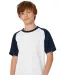CGTK350 - Kids' Base-ball T-shirt White / Navy