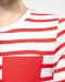 K379 - Gestreept T-shirt met zak en korte mouwen kids White / Navy Stripes