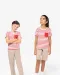 K379 - Gestreept T-shirt met zak en korte mouwen kids White / Navy Stripes
