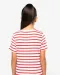K379 - Gestreept T-shirt met zak en korte mouwen kids White / Navy Stripes