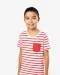 K379 - Gestreept T-shirt met zak en korte mouwen kids White / Navy Stripes
