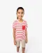 K379 - Gestreept T-shirt met zak en korte mouwen kids White / Navy Stripes