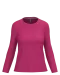K383 - Dames T-shirt ronde hals lange mouwen Fuchsia