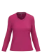 K382 - Dames T-shirt V-hals lange mouwen Fuchsia