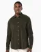K599 - Heren overhemd met lange mouwen in ribfluweel Washed Brandy