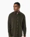 K599 - Heren overhemd met lange mouwen in ribfluweel Washed Brandy
