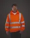 YHVK06 - Veiligheidsweater met 1/4 rits Hi Vis Orange