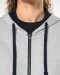 K467 - Damessweater met rits en capuchon in contrasterende kleur Black / Fine Grey