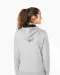 K467 - Damessweater met rits en capuchon in contrasterende kleur Black / Fine Grey