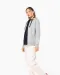 K467 - Damessweater met rits en capuchon in contrasterende kleur Black / Fine Grey