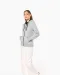 K467 - Damessweater met rits en capuchon in contrasterende kleur Black / Fine Grey