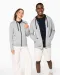 K467 - Damessweater met rits en capuchon in contrasterende kleur Black / Fine Grey