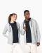 K467 - Damessweater met rits en capuchon in contrasterende kleur Black / Fine Grey