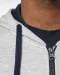 K466 - Herensweater met rits en capuchon in contrasterende kleur Black / Fine Grey