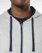 K466 - Herensweater met rits en capuchon in contrasterende kleur Black / Fine Grey