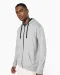 K466 - Herensweater met rits en capuchon in contrasterende kleur Black / Fine Grey