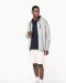 K466 - Herensweater met rits en capuchon in contrasterende kleur Black / Fine Grey